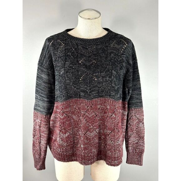 Scoop NYC Colorblock Marled Knit Sweater in M - Picture 1 of 4